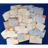 WW2 Correspondence, a collection of envelopes with letters, 1945-46 sent to R.A. Hall 105588 B.