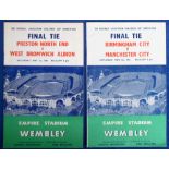 Football programmes, FA Cup Finals (2), Preston v West Bromwich Albion 1954 & Birmingham City v