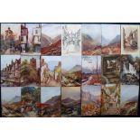 Postcards, a collection of approx. 110 artist-drawn UK views, wide range of locations, inc. many