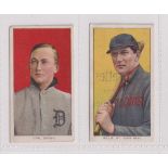 Cigarette cards, USA, ATC, Baseball Series (T206, White border), two cards, Cobb Detroit & Willis St