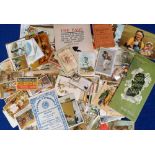 Ephemera, a large and varied collection to include match box lids, small Victorian hand written shop