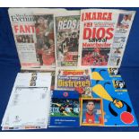 Football, Manchester Utd v Bayern Munich, European Cup Final 1999, a selection of items inc.