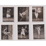 Cigarette cards, Churchman, Lawn Tennis, 'L' size, (set, 12 cards) (no 1 with sl marks, gen gd/vg)