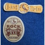 Beer labels, United Breweries Portsmouth & Brighton, Rock Brown Ale, vertical oval 62mm high, &
