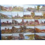 Postcards, A R Quinton, a collection of approx. 80 artist-drawn cards, UK topographical, wide
