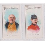 Cigarette cards, Franklyn, Davey & Co, Types of Smokers, two type cards, no 6 The Military (sl trim,