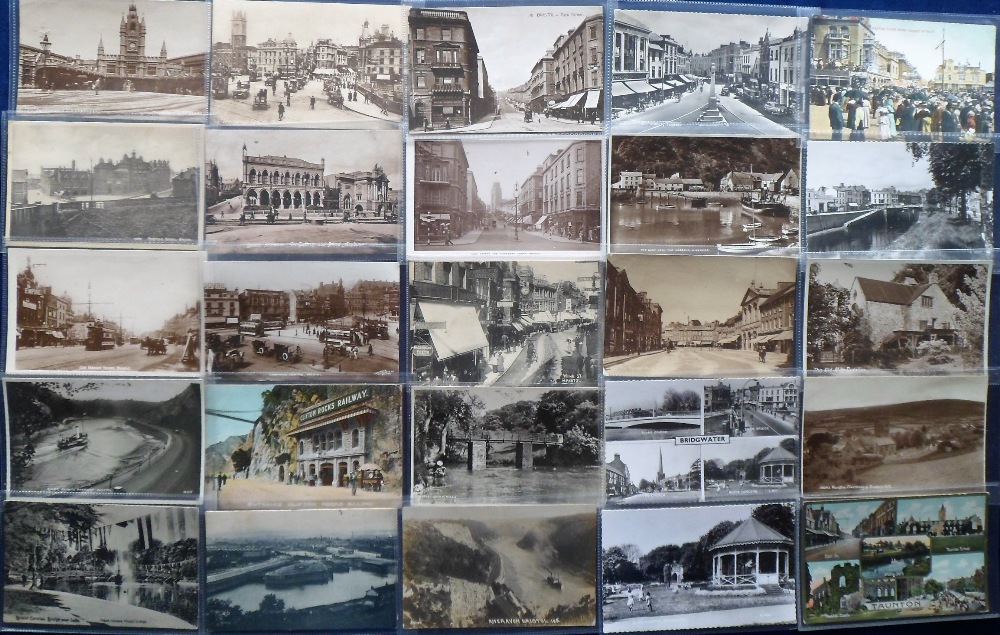 Postcards, a collection of 86 sleeved cards of Bristol (26) & Somerset (60), inc. towns, village