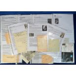 Autographs, a selection on album pages, letters etc. including Arthur Prince, Norman Long, R.J.