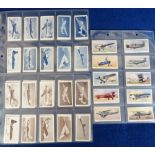 Cigarette cards, Aviation, three sets, Osborne Tobacco Co, Modern Aircraft (2 sets, blue & brown