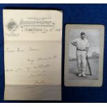 Autograph, Cricket, LORD HAWKE - Martin Hawke (1860-1938) 7th Baron Hawke, generally known as Lord