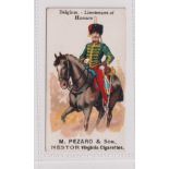 Cigarette cards, M. Pezaro & Son, Armies of the World (Nestor), type card, Belgium - Lieutenant of