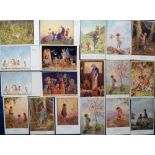 Postcards, Margaret Tarrant, a collection of approx. 30 artist-drawn cards of children, inc.