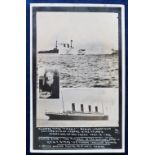 Postcard, Shipping, a scarce vertical RP of The Titanic Disaster showing The Titanic in the Solent