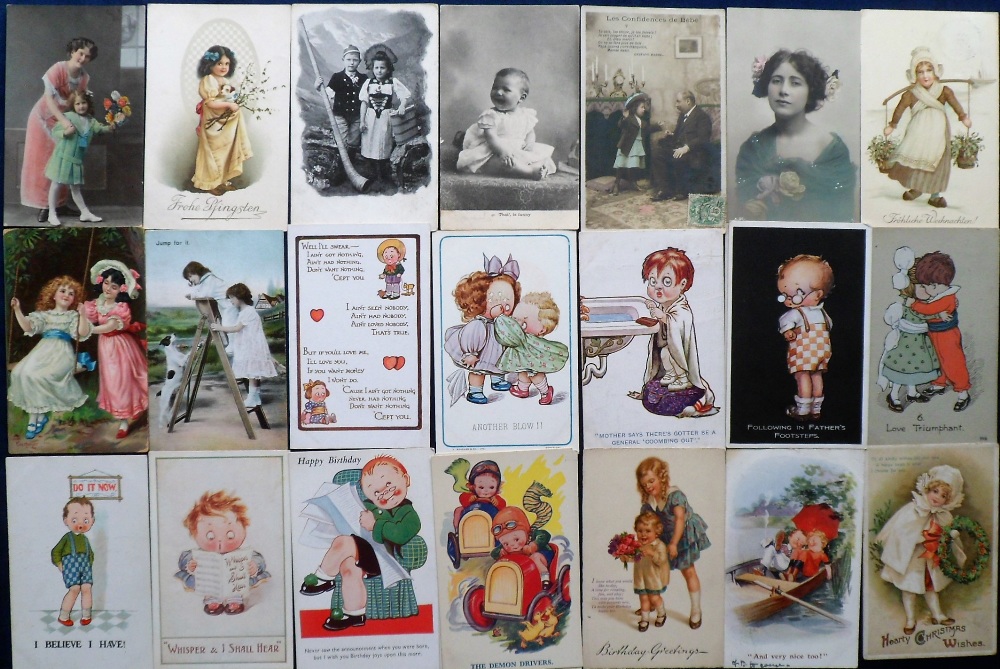 Postcards, a collection of approx. 100 cards of children, both RP's and illustrated, also a few - Image 3 of 3