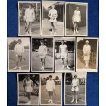 Postcards, Tennis, a collection of 10 RP's from the 1950/60's showing various male and female tennis