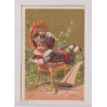 Trade card, Nicholson's, Newton Abbot, non insert advertising card with illustration on child on