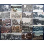 Postcards, London & suburbs, a collection of 57 mainly printed cards with a few RP's inc. street