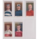 Cigarette cards, Franklyn, Davey & Co, Football Club Colours, 5 cards, Bristol, Millwall, Liverpool,