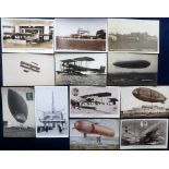 Postcards, Aviation, a collection of 12 aviation cards inc. RP's of Mrs Mollison's visit to Lewis'