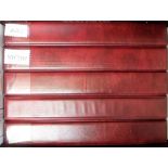 Card accessories, Collectors Albums, 5 second-hand large card albums, all in maroon to hold 25 cards