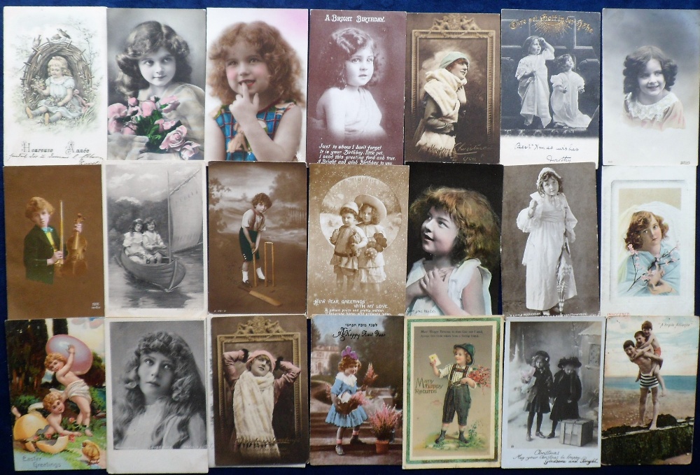 Postcards, a collection of approx. 100 cards of children, both RP's and illustrated, also a few - Image 2 of 3