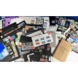 Stamps, Box of all world stamps on album pages, stockcards and in club books, mainly used.