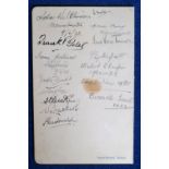 Autographs, OLYMPIC SWIMMING: A printed 8vo folding menu card for a Dinner held on the occasion of