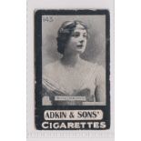 Cigarette card, Adkins, Actresses - French, type card, no 143 Mdlle. Mieres (edge knocks, back