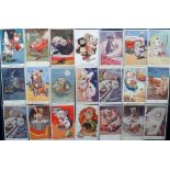 Postcards, a collection of approx. 64 cards of 'Bonzo' illustrated by George Studdy. Themes