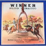 Tobacco advertising, USA, British-American Tobacco Co, Petersburg, Virginia, tobacco box label for