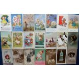 Postcards, Children, a collection of approx. 80 cards inc. RP's, greetings, artist-drawn etc,