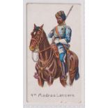 Cigarette card, W.R. Daniel, Colonial Troops (Black back), type card, 4th Madras Lancers (gd) (1)