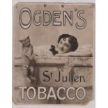 Advertising card, Counter Card, Ogden's, Shop counter display card with holes to top for