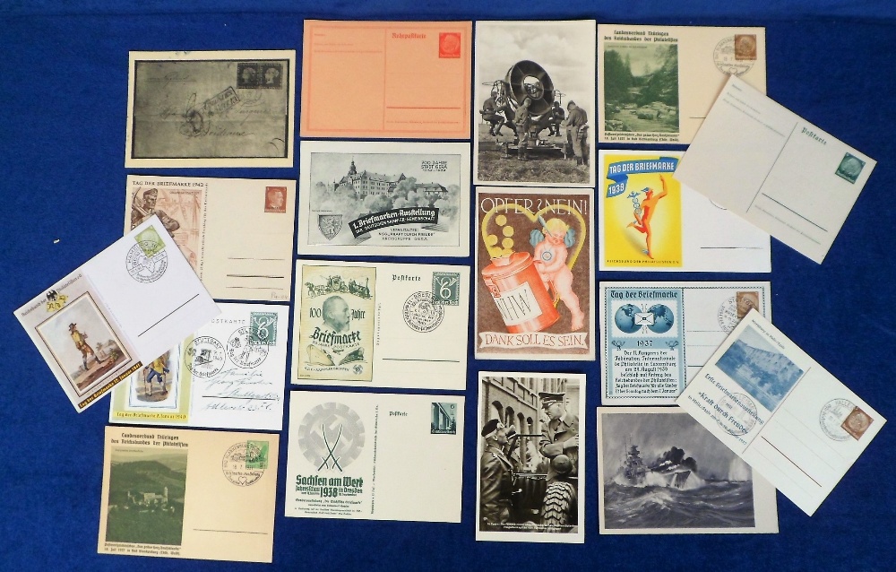 Postcards, Nazi Germany, inc. Hitler with von Puttikamer, events, Thuringen 1937, Work Day 1942,