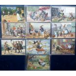 Postcards, a further selection of 10 anthropomorphic hares with a few chickens, all published by T.