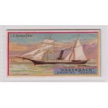 Cigarette card, USA, Marburg, Typical Ships, type, US Revenue Cutter (some sl marks to back, gen gd)