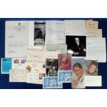 Autographs, FAMOUS MEN & WOMEN – A miscellany of signed pieces, cards, photographs, and letters etc.