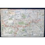 Rail Map, The District Railway Map of London 6th Edition circa 1898, Sampson, Low, Marston & Co.