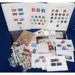 Stamps, Box of mint and used GB stamps QV-QEII on album pages and loose. 100s