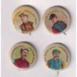 Celluloid Buttons, USA, ATC, Jockeys, 4 buttons, Fred Caral, E,H, Carrison, Geo. Taylor & H.R.H.
