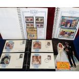 Stamps, Collection of Queen Mother stamps in 5 albums, 100s, together with 4 certified colour