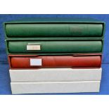 Accessories, Lindner stamp albums 5 quality empty albums with slipcases good condition
