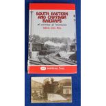 Postcard & book, a superb RP showing train crash on the South Eastern & Chatham Railway Line