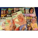 Glamour magazines, a collection of 63, 1960's, USA/UK magazines, Modern Man (16), Nugget (8),