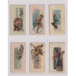 Cigarette cards, USA, Duke's, Scenes of Perilous Occupations, 6 cards, Arab Attacked by Lion,