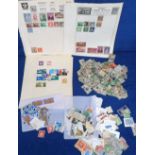 Stamps, Packet of Irish stamps on album pages and loose, mainly off paper. 100s