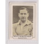 Trade card, Wilkinson, Popular Footballers, 'M' size, type card no 22 Mortensen, Blackpool (vg) (1)