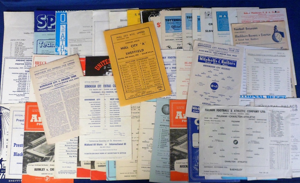 Football programmes, a collection of approx. 70 single sheet & 4 page programmes 1950's onwards inc.