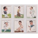 Cigarette cards, Churchman's, Men of the Moment in Sport, 2nd Series, 'L' size (set, 12 cards)