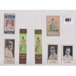 Trade cards, Cricket, 7 scarce type cards, Barratt's, Cricketers, Footballers & Football Teams,